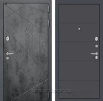 Входная металлическая дверь Лабиринт Лофт 13 (Бетон темный / Графит софт)