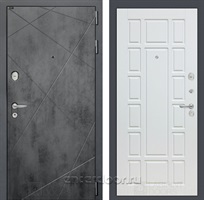 Входная металлическая дверь Лабиринт Лофт 12 (Бетон темный / Белое дерево)