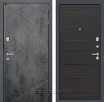 Входная металлическая дверь Лабиринт Лофт 14 (Бетон темный / Эковенге горизонтальный)