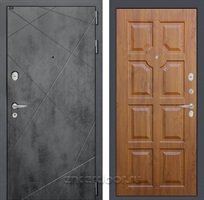 Входная металлическая дверь Лабиринт Лофт 17 (Бетон темный / Золотой дуб)