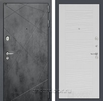 Входная металлическая дверь Лабиринт Лофт 06 (Бетон темный / Белое дерево)