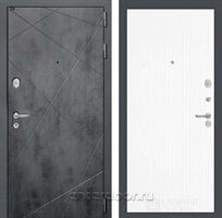 Входная металлическая дверь Лабиринт Лофт 07 (Бетон темный / Белое дерево)