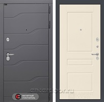 Входная металлическая дверь Лабиринт River 03 (Графит софт / Крем софт)