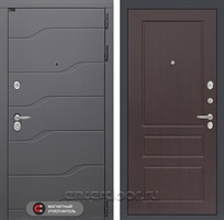 Входная металлическая дверь Лабиринт River 03 (Графит софт / Орех премиум)