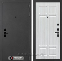Входная металлическая дверь Лабиринт Acustic 08 (Муар серый / Кристалл вуд)