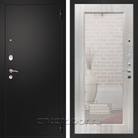 Входная металлическая дверь Армада Арсенал с зеркалом Пастораль (Черный муар / Сандал белый)