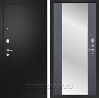 Входная металлическая дверь Армада 1A с зеркалом СБ-16 (Черный муар / Графит софт)