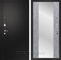 Входная металлическая дверь Армада 1A с зеркалом СБ-16 (Черный муар / Бетон темный)