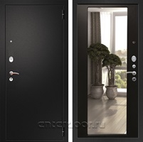 Входная металлическая дверь Армада 1A с зеркалом 2XL (Черный муар / Венге)