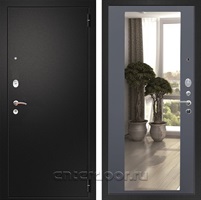 Входная металлическая дверь Армада 1A с зеркалом 2XL (Черный муар / Графит софт)