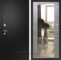 Входная металлическая дверь Армада 1A с зеркалом 2XL (Черный муар / Бетон темный)