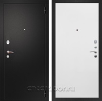 Входная металлическая дверь Армада 1A Гладкая (Черный муар / Белый матовый)