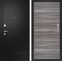 Входная металлическая дверь Армада 1A Гладкая (Черный муар / Сандал серый)