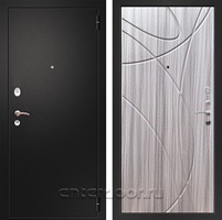 Входная металлическая дверь Армада Арсенал ФЛ-247 (Черный муар / Сандал серый)