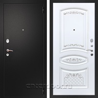 Входная металлическая дверь Армада Арсенал ФЛ-316 (Черный муар / Белый патина Серебро)