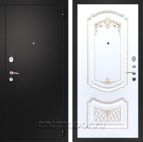 Входная металлическая дверь Армада Арсенал ФЛ-317 (Черный муар / Белый патина Золото)