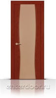 Межкомнатная дверь Жемчуг со стеклом (Красное дерево, Шпон)