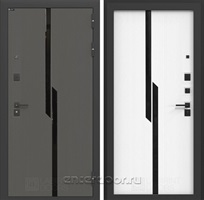 Входная металлическая дверь Карбон 3к (Лофт графит / Белый софт)