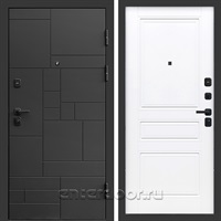 Входная дверь Квадро Стайл 3к Классика (Чёрный / Белый матовый)