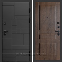 Входная дверь Квадро Стайл 3к Классика (Чёрный / Дуб)