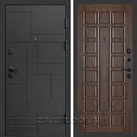 Входная дверь Квадро Стайл 3к Престиж (Чёрный / Дуб)