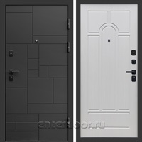 Входная дверь Квадро Стайл 3к Арка (Чёрный / Лиственница белая)