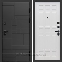 Входная дверь Квадро Стайл 3к Спарта (Чёрный / Лиственница белая)