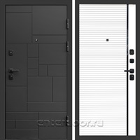 Входная дверь Квадро Стайл 3к Порте (Чёрный / Белый матовый)