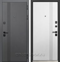Входная металлическая дверь Luxor MX-9 Техно (Сатин графит / Эмалит белый)