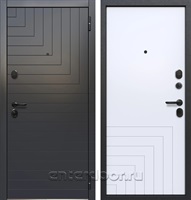 Входная металлическая дверь Luxor 3к Квадро (Графит / Эмалит белый)