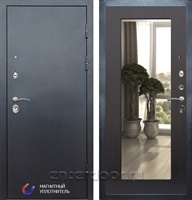 Входная дверь Престиж 3к с зеркалом Оптима (Антик Серебро / Венге)