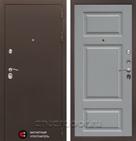 Входная дверь Престиж 3к Лион (Медный антик / Грей софт)