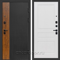 Входная дверь Престиж Лайн 3к Классика (Черный кварц + Дуб / Белое дерево)