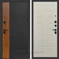 Входная дверь Престиж Лайн 3к Престиж (Черный кварц + Дуб / Бежевый матовый)