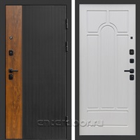 Входная дверь Престиж Лайн 3к Арка (Черный кварц + Дуб / Лиственница белая)
