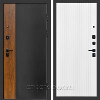 Входная дверь Престиж Лайн 3к Фиат (Черный кварц + Дуб / Белый софт)