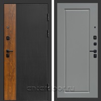 Входная дверь Престиж Лайн 3к Гранд (Черный кварц + Дуб / Грей софт)