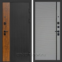 Входная дверь Престиж Лайн 3к Порте (Черный кварц + Дуб / Грей софт)