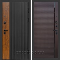 Входная дверь Престиж Лайн 3к Порте (Черный кварц + Дуб / Шоколад)
