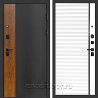 Входная дверь Престиж Лайн 3к Порте (Черный кварц + Дуб / Белый матовый)