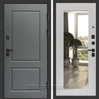 Входная дверь Престиж Верона 3к с зеркалом Оптима (Грей / Лиственница беж)