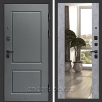 Входная дверь Престиж Верона 3к с зеркалом Максимум (Грей / Бетон темный)