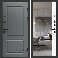Входная дверь Престиж Верона 3к с зеркалом Фацет (Грей / Белый софт)