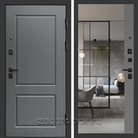 Входная дверь Престиж Верона 3к с зеркалом Фацет (Грей / Грей софт)