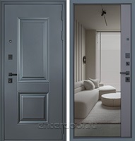 Входная дверь Ювентус с зеркалом (Муар серый / Графит TF40IE-X-89U)