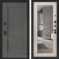 Входная дверь BN-04 с зеркалом ФЛЗ-603 - Сандал белый