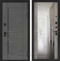 Входная дверь BN-04 с зеркалом ФЛЗ-1 - Бетон серый