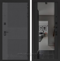 Входная дверь BN-05 с зеркалом ФЛЗ-1 тонированное - Черный кварц