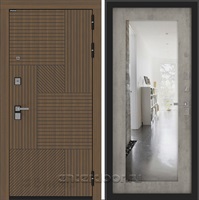 Входная дверь BN-07 с зеркалом ФЛЗ-603 - Бетон серый