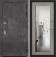 Входная дверь BN-08 с зеркалом ФЛЗ-603 - Бетон серый